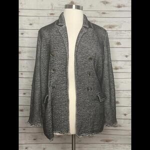 Chico's double-breasted notch collar sweater jacket